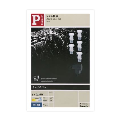 Paulmann 98891 - SADA 5X LED/0,16W IP67 Vonkajšie zápustné svietidlo MICRO 230V