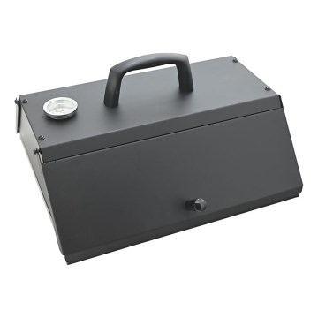 Pec na pizzu s dvierkami a teplomerom 40x35,5x21 cm čierna
