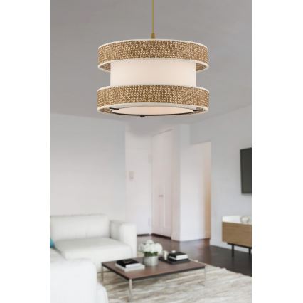 Pendentívne svetlo HALO 1xE27/60W/230V krémová/béžová