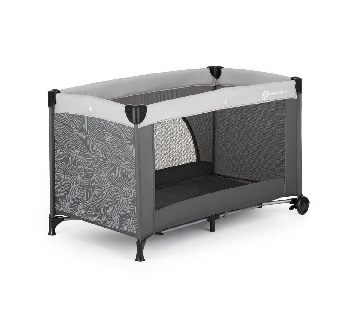 PETITE&MARS - Cestovná postieľka NYJA Urban Jungle Charcoal 923486