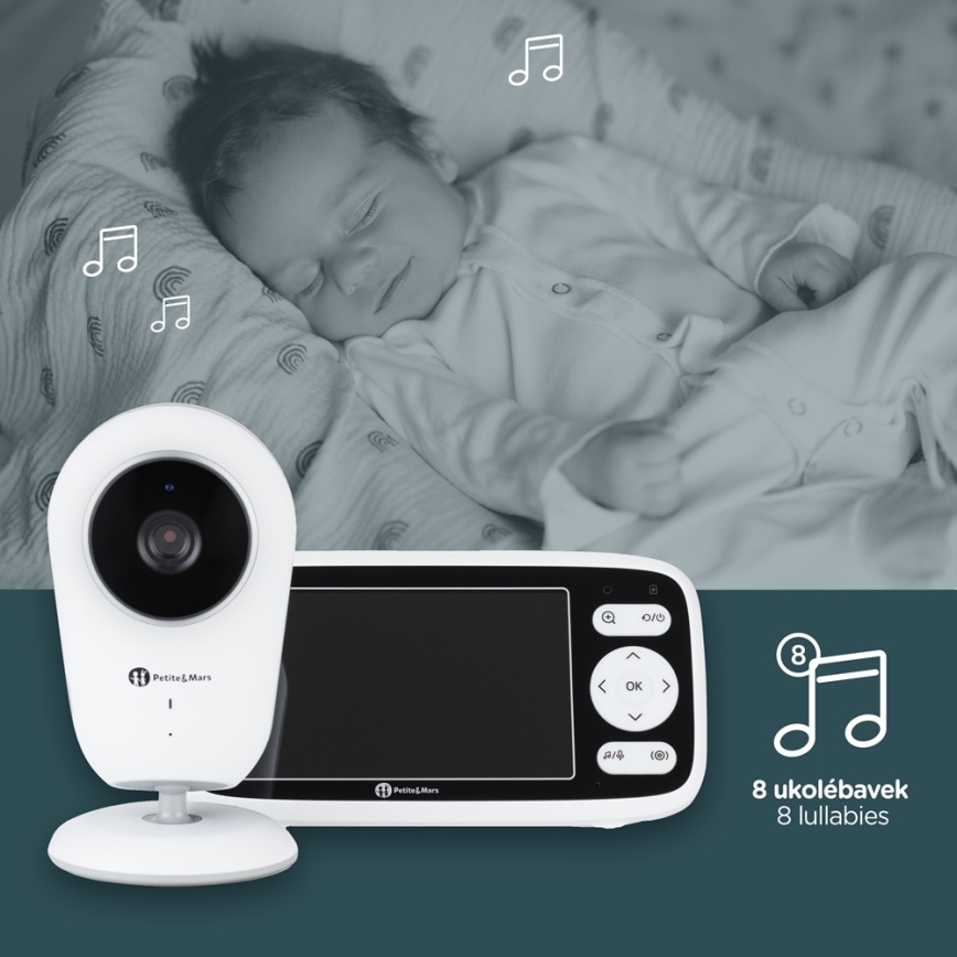 PETITE&MARS - Detská chôvička s monitorom NANO 4.0 3,7V 1760 mAh