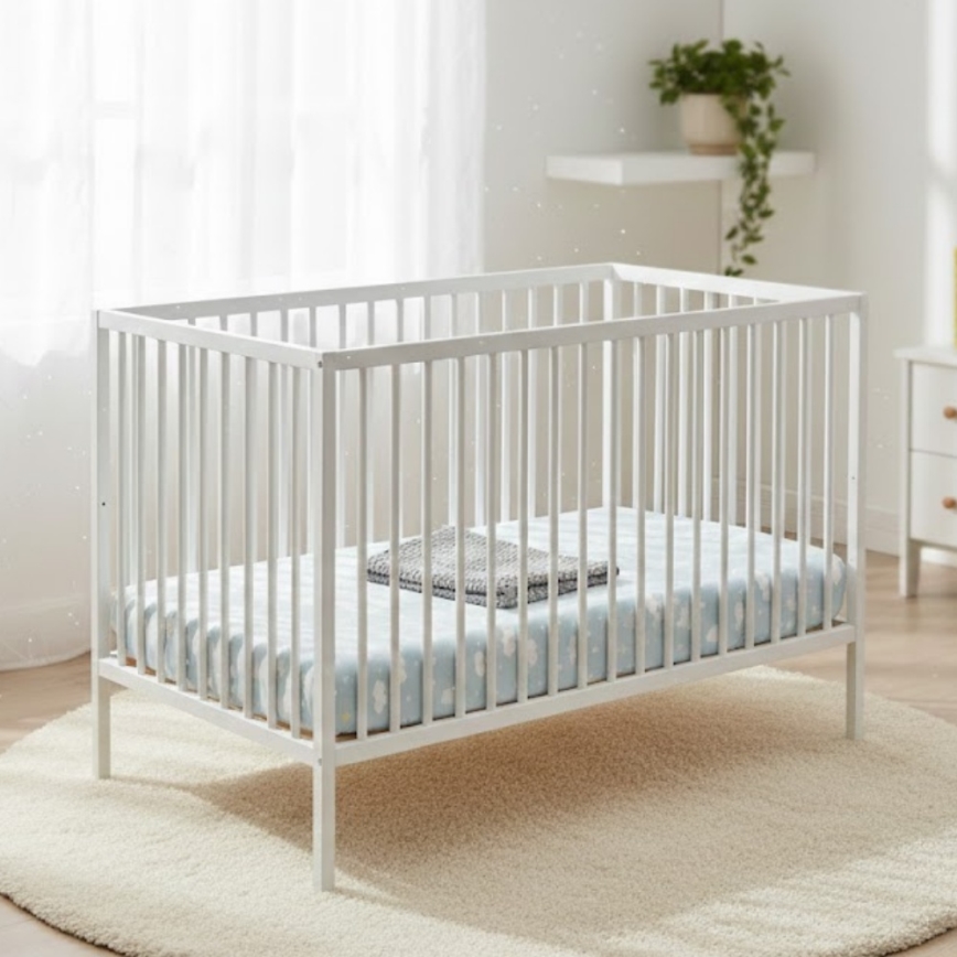 PETITE&MARS - Detská postieľka NELA BEECH 120x60 cm biela/buk