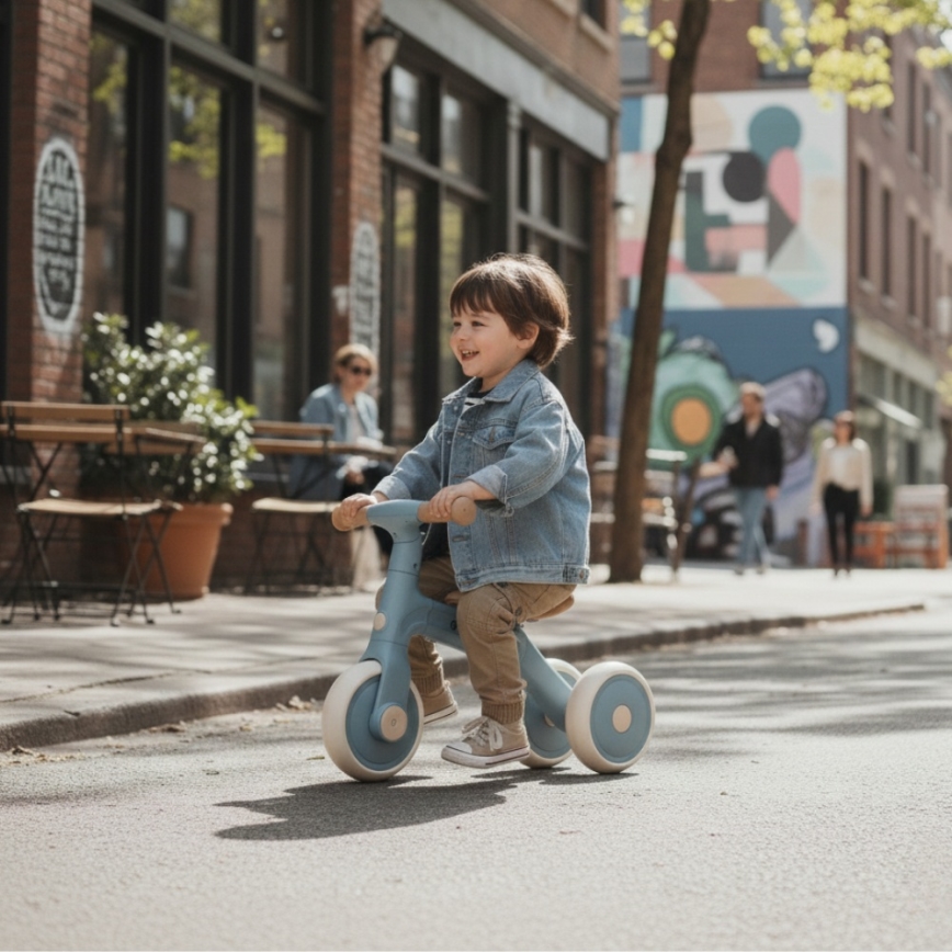 PETITE&MARS - Detská trojkolka 3 v 1 BINGO Stering Blue