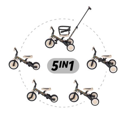 PETITE&MARS - Detská trojkolka 5v1 TURBO LIMITED City Beat