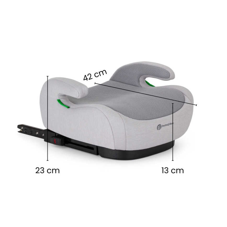 PETITE&MARS - Podsedák do auta OPTIMUS PRO i-Size Air 125-150 cm (22-36 kg) sivý