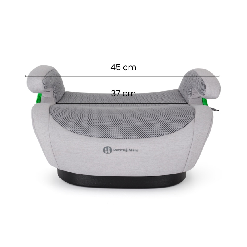 PETITE&MARS - Podsedák do auta OPTIMUS PRO i-Size Air 125-150 cm (22-36 kg) sivý