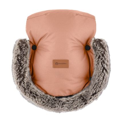 PETITE&MARS - Rukávniky na kočík FURRY Pastel Peach