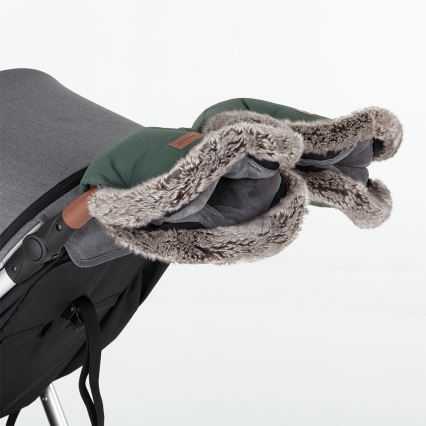 PETITE&MARS - SADA detského fusaku 4v1 COMFY + rukávnikov na kočík FURRY Khaki