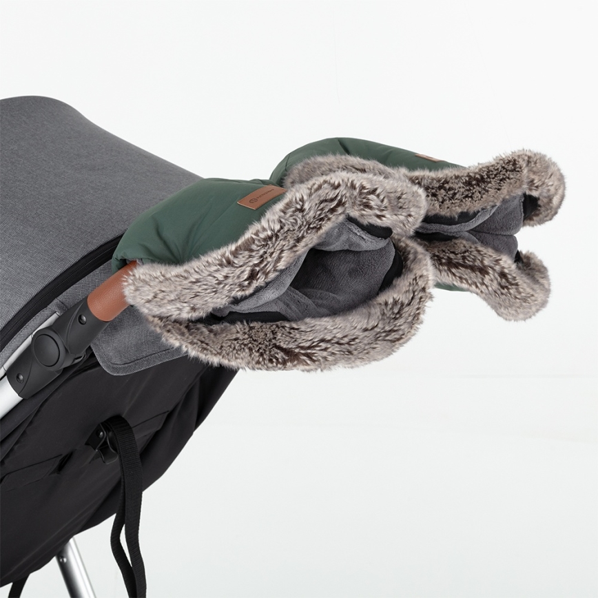 PETITE&MARS - SADA detského fusaku 4v1 COMFY + rukávnikov na kočík FURRY Khaki