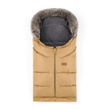 PETITE&MARS - SADA Detský fusak 4v1 ARCTIC + rukávniky na kočík FURRY Elegant Caramel