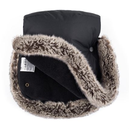 PETITE&MARS - SADA Detský fusak 4v1 ARCTIC + rukávniky na kočík FURRY Forever Black