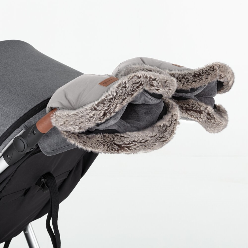 PETITE&MARS - SADA Detský fusak 4v1 COMFY + rukávniky na kočík FURRY Champagne Shower