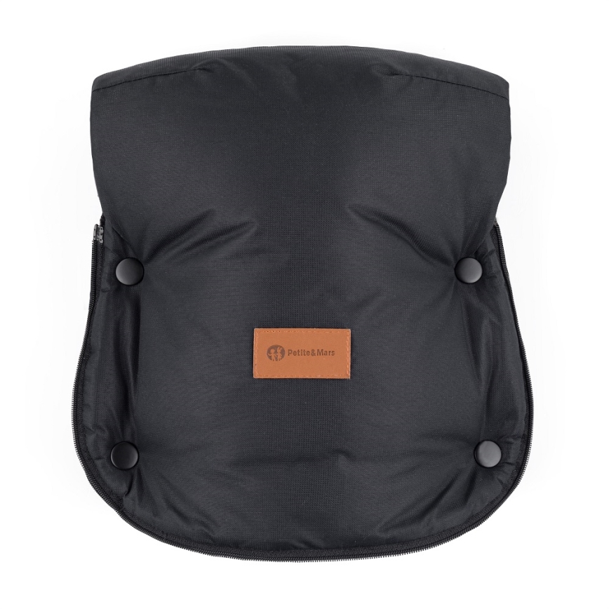 PETITE&MARS - SADA Detský fusak 4v1 COMFY + rukávniky na kočík FURRY Forever Black