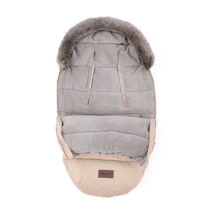 PETITE&MARS - SADA Detský fusak 4v1 COMFY + rukávniky na kočík FURRY Rose Petal
