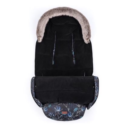 PETITE&MARS - SADA Detský fusak 4v1 COMFY Stylish Beauty + rukávniky na kočík FURRY Forever Black