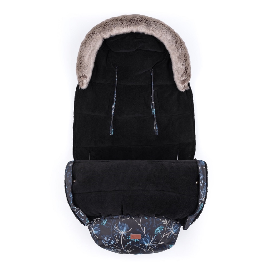 PETITE&MARS - SADA Detský fusak 4v1 COMFY Stylish Beauty + rukávniky na kočík FURRY Forever Black