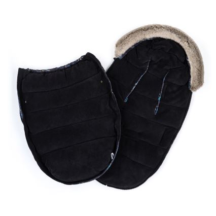 PETITE&MARS - SADA Detský fusak 4v1 COMFY Stylish Beauty + rukávniky na kočík FURRY Forever Black