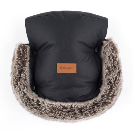 PETITE&MARS - SADA Detský fusak 4v1 COMFY Stylish Beauty + rukávniky na kočík FURRY Forever Black