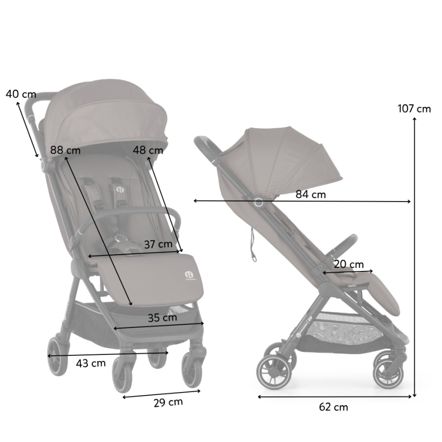 PETITE&MARS - Športový kočík ZIP Creamy Cocoa