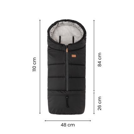 PETITE&MARS - SADA Detský fusak 3v1 JIBOT + rukávniky na kočík JASIE svetlosivá