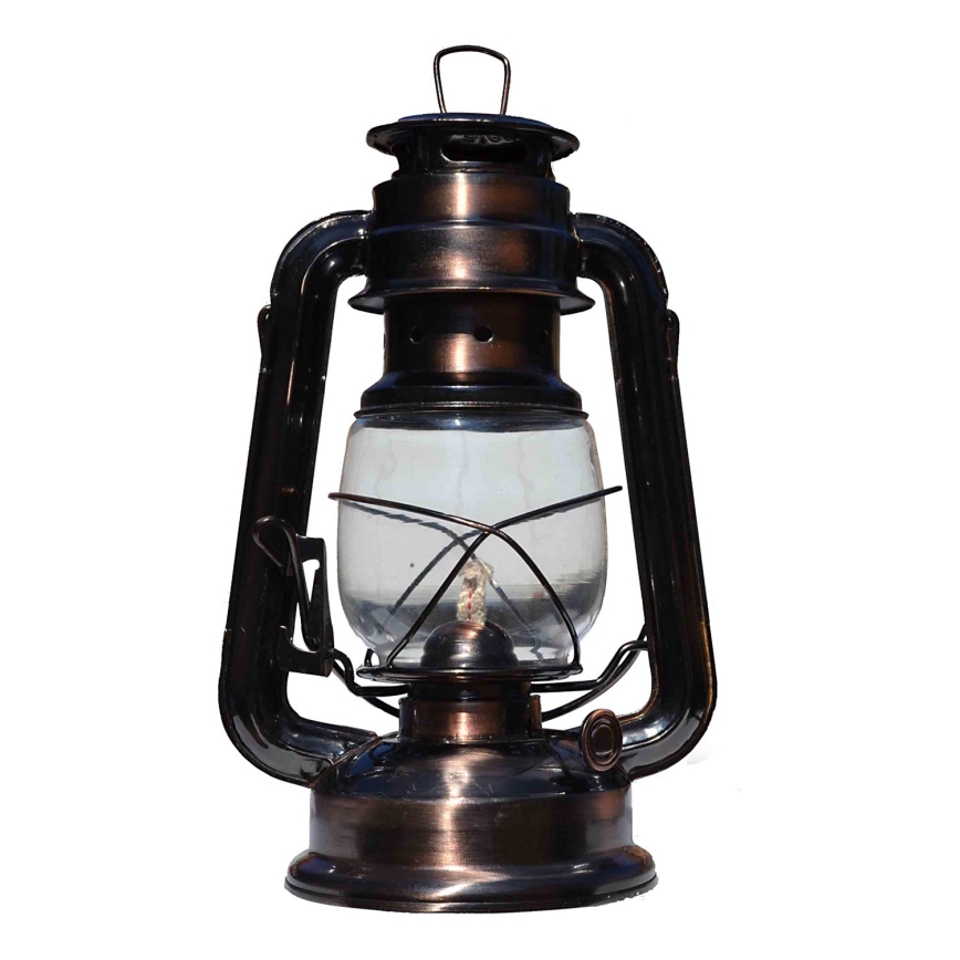 Petrolejová lampa 24 cm meď