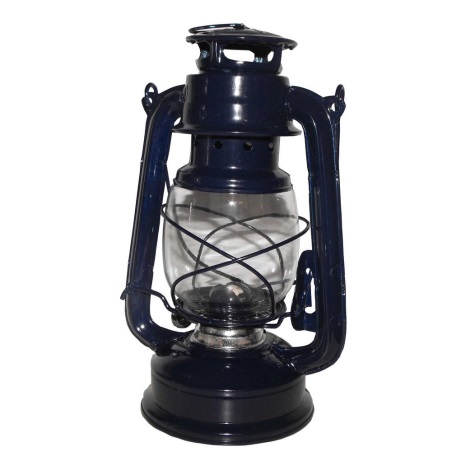 Petrolejová lampa 24 cm modrá