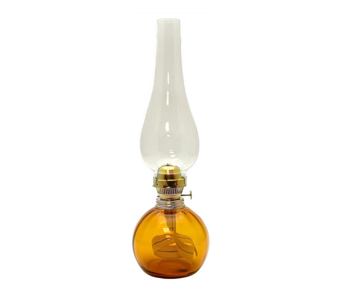 Floriánova huť Petrolejová lampa BASIC 38 cm amber