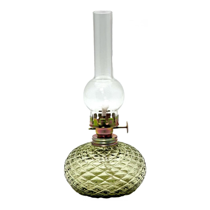 Petrolejová lampa Eliška 20 cm lesná zelená
