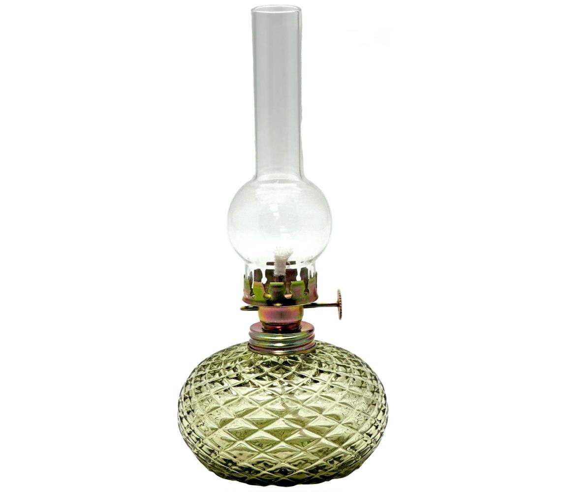 Floriánova huť Petrolejová lampa Eliška 20 cm lesná zelená