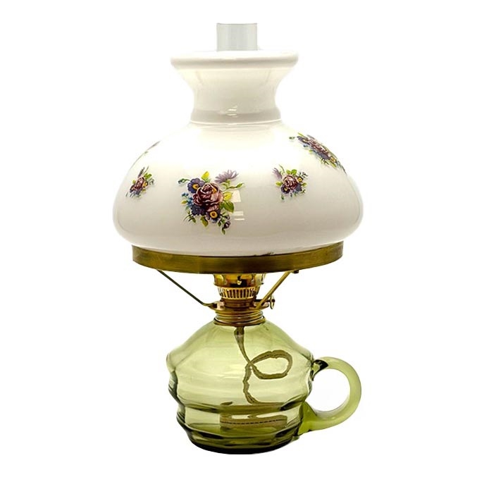 Petrolejová lampa KLÁRA 34 cm lesná zelená