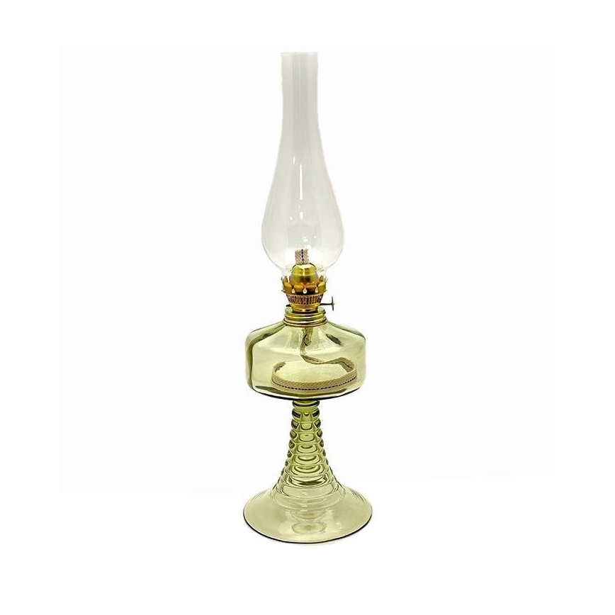 Petrolejová lampa PETRA 42 cm lesná zelená