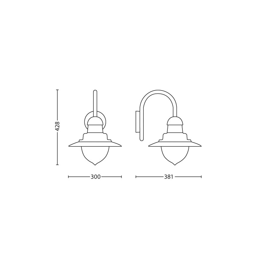 Philips 01652/52/PN - Vonkajšie nástenné svietidlo MYGARDEN RAINDROP 1xE27/60W/230V IP44