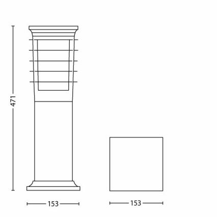 Philips 15282/54/16 - LED Vonkajšia lampa MYGARDEN PATIO 1xE27/53W/230V IP44