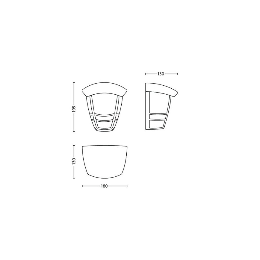 Philips 15387/31/16 - Vonkajšie nástenné svietidlo MYGARDEN CREEK E27/60W/220-240V