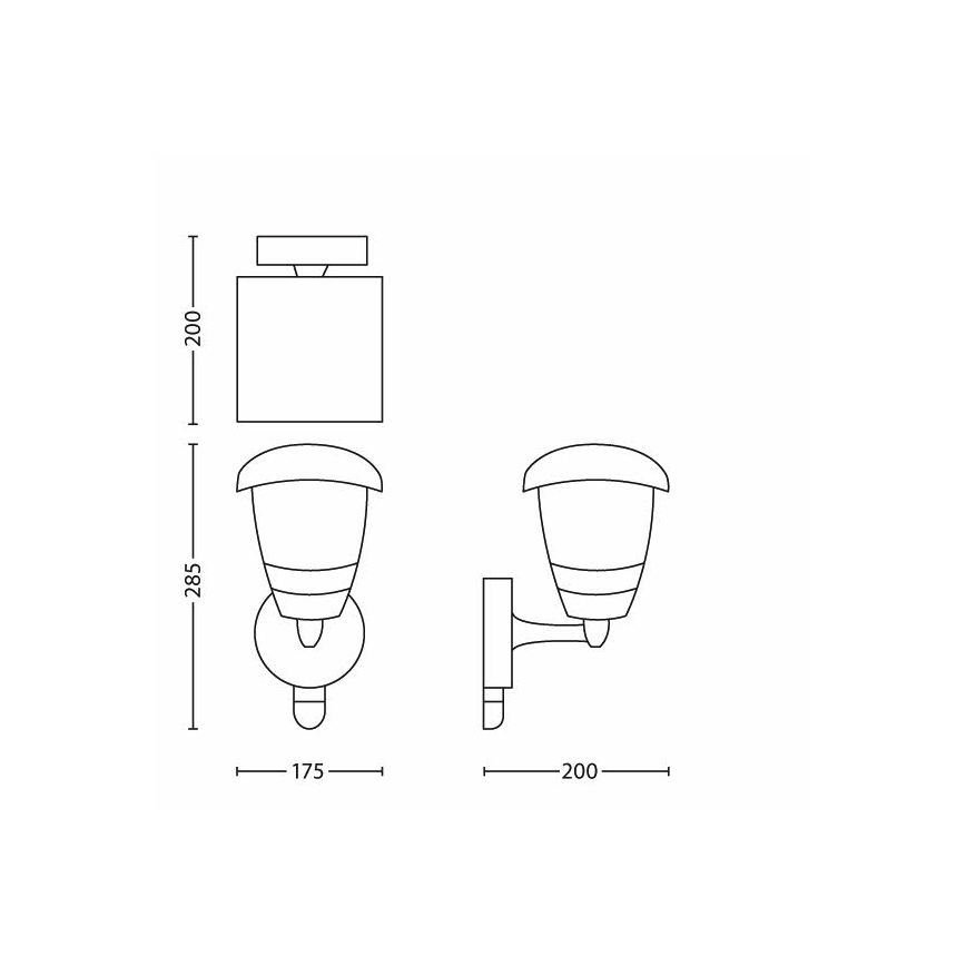 Philips - Vonkajšie nástenné svietidlo s čidlom 1xE27/60W/230V