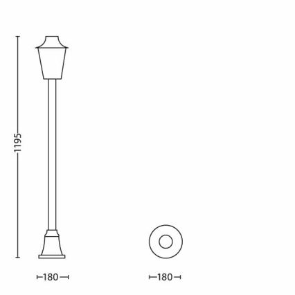 Philips 15403/86/16 - Vonkajšie svietidlo MYGARDEN HEDGE 1xE27/53W/230V
