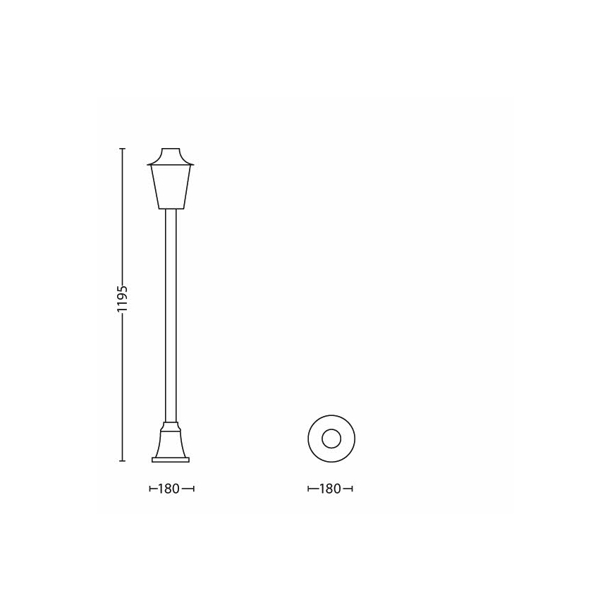 Philips 15403/86/16 - Vonkajšie svietidlo MYGARDEN HEDGE 1xE27/53W/230V
