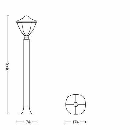 Philips 15473/31/16 - LED Vonkajší stĺpik ROBIN 1xLED/4,5W/230V IP44