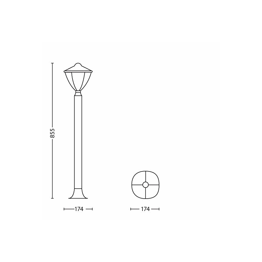 Philips 15473/31/16 - LED Vonkajší stĺpik ROBIN 1xLED/4,5W/230V IP44
