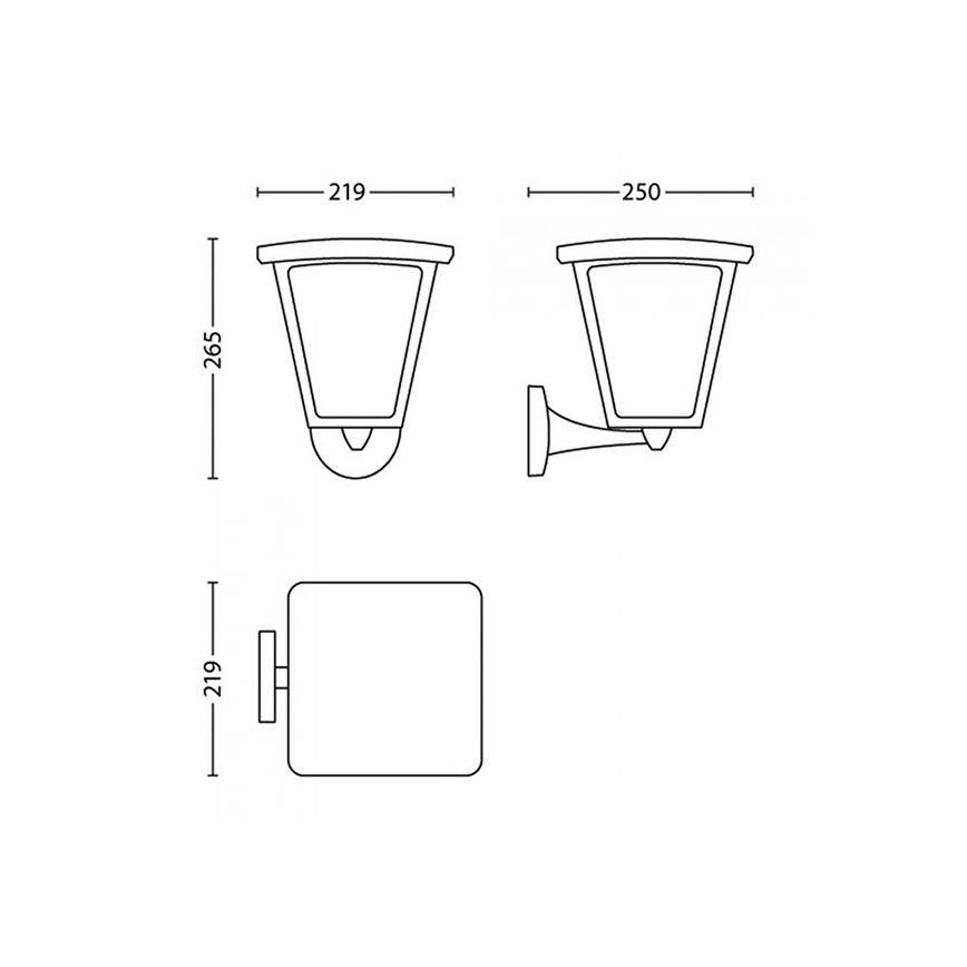 Philips 15480/30/16 - LED vonkajšie osvetlenie COTTAGE 1xLED/4,5W/230V