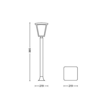 Philips 15484/30/16 - LED vonkajší stĺpik COTTAGE 1xLED/4,5W/230V