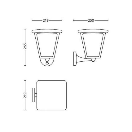 Philips 15488/30/16 - LED Vonkajšie osvetlenie s čidlom COTTAGE 1xLED/4,5W/230V IP44