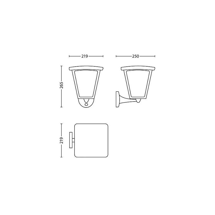 Philips 15488/30/16 - LED vonkajšie osvetlenie s čidlom COTTAGE 1xLED/4,5W/230V