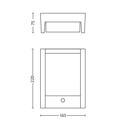 Philips 16461/93/P3 - LED vonkajšie svietidlo s čidlom MYGARDEN ARBOUR 1xLED/6W/230V