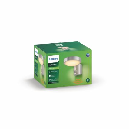 Philips 16491/47/P0 - LED Vonkajšie nástenné svietidlo so senzorom MYGARDEN COCKATOO 1xLED/8W/230V IP44