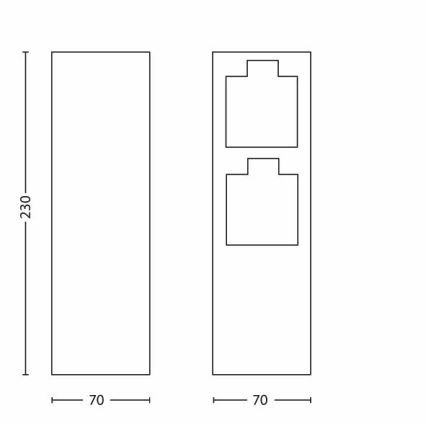 Philips 17108/47/16 - Vonkajší zásuvkový stĺpik MYGARDEN ROCK 230V IP44 SCHUKO