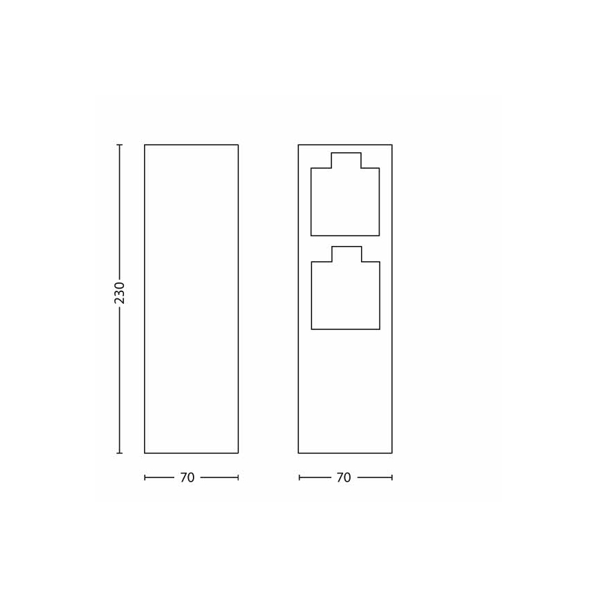 Philips 17108/47/16 - Vonkajší zásuvkový stĺpik MYGARDEN ROCK 230V IP44 SCHUKO