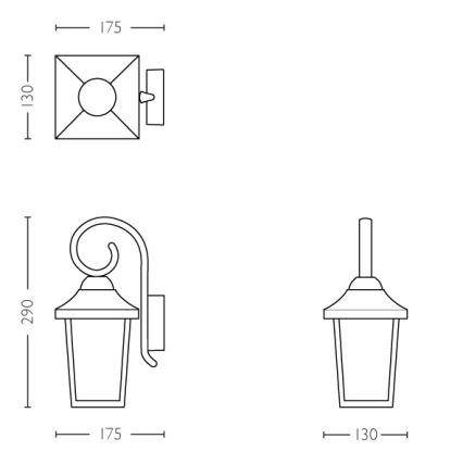 Philips - Vonkajšie svietidlo 1xE27/60W/230V IP44