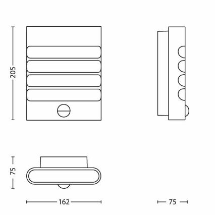 Philips - LED vonkajšie osvetlenie s čidlom 1xLED/3W IP44