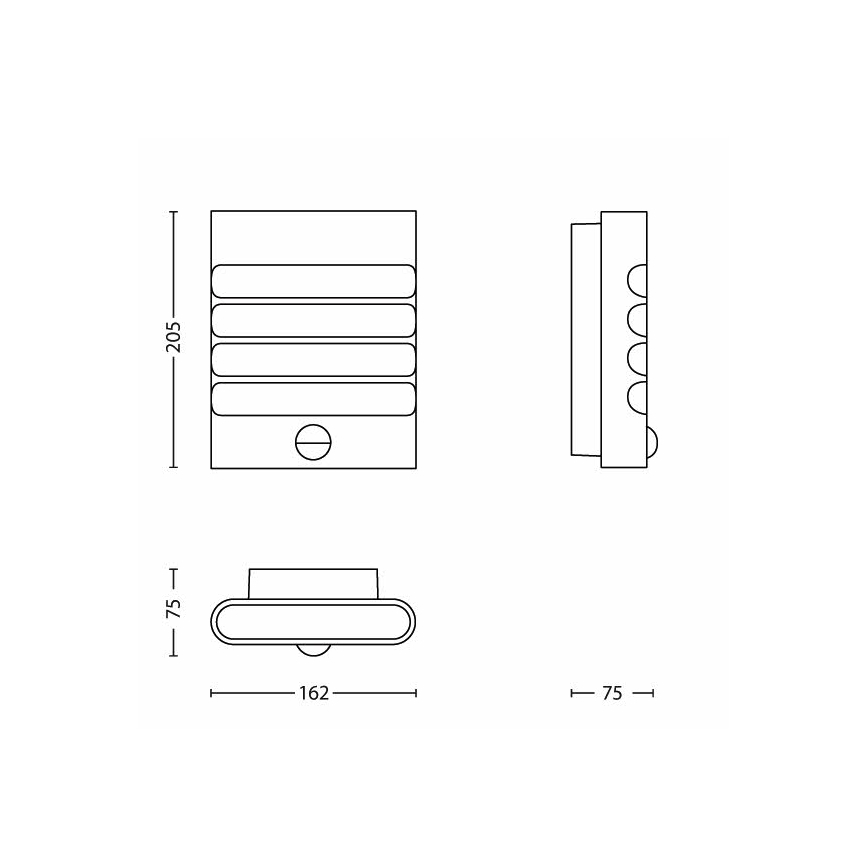 Philips - LED vonkajšie osvetlenie s čidlom 1xLED/3W IP44